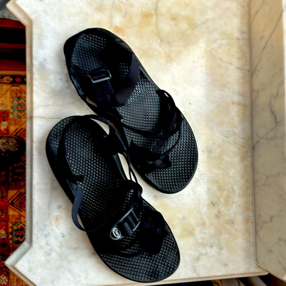 Black Chaco sandals with double strap